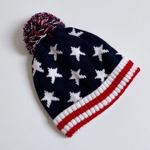 Stars & Stripes Winter Pom Pom Hat